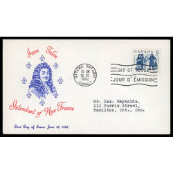 canada stamp 398 talon and colonists 5 1962 FDC PC 013