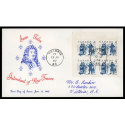 canada stamp 398 talon and colonists 5 1962 FDC UL 016