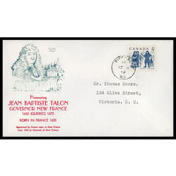 canada stamp 398 talon and colonists 5 1962 FDC PC 018