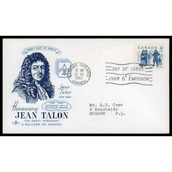 canada stamp 398 talon and colonists 5 1962 FDC PC 021