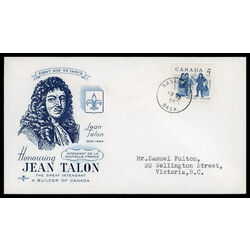 canada stamp 398 talon and colonists 5 1962 FDC PC 022