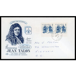canada stamp 398 talon and colonists 5 1962 FDC PC 023