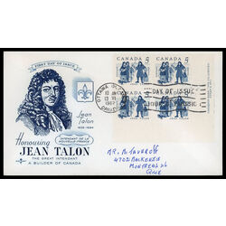 canada stamp 398 talon and colonists 5 1962 FDC LR 026