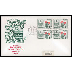 canada stamp 426 alberta wild rose 5 1966 FDC BLOCK 008