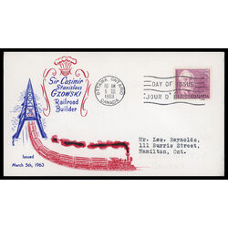 canada stamp 410 sir casimir czowski 5 1963 FDC PC 019