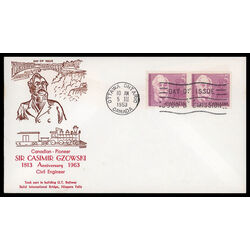 canada stamp 410 sir casimir czowski 5 1963 FDC PC 022