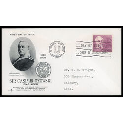 canada stamp 410 sir casimir czowski 5 1963 FDC PC 026