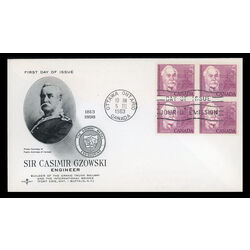 canada stamp 410 sir casimir czowski 5 1963 FDC BLOCK 030