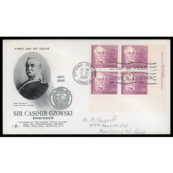 canada stamp 410 sir casimir czowski 5 1963 FDC LR 031