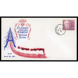 canada stamp 410 sir casimir czowski 5 1963 FDC PC 035