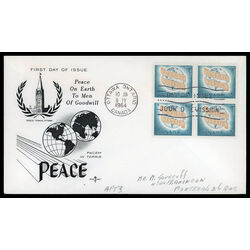 canada stamp 416 pacern in terris 5 1964 FDC BLOCK 010