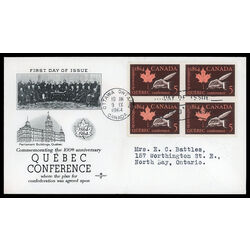 canada stamp 432 quil and maple leaf 5 1964 FDC BLOCK 015
