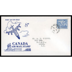 canada stamp 436 jet plane ottawa 8 1964 FDC PC 011