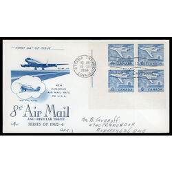canada stamp 436 jet plane ottawa 8 1964 FDC LL 016