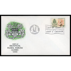 canada stamp 419 quebec white garden lily 5 1964 FDC PC 011