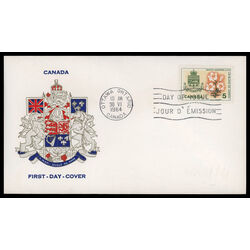 canada stamp 419 quebec white garden lily 5 1964 FDC PC 012