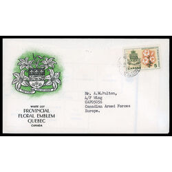 canada stamp 419 quebec white garden lily 5 1964 FDC PC 013