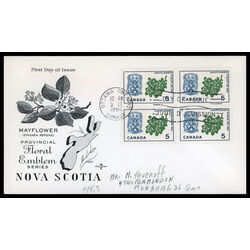 canada stamp 420 nova scotia mayflower 5 1965 FDC BLOCK 013