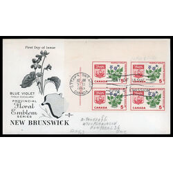 canada stamp 421 new brunswick purple violet 5 1965 FDC UL 007