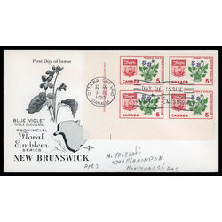 canada stamp 421 new brunswick purple violet 5 1965 FDC LL 008