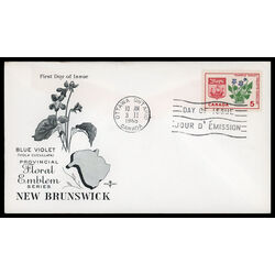 canada stamp 421 new brunswick purple violet 5 1965 FDC PC 006