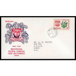 canada stamp 421 new brunswick purple violet 5 1965 FDC PC 010