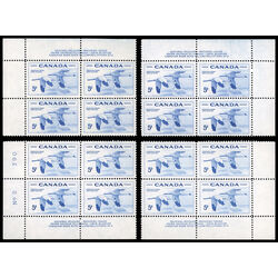 canada stamp 353 whooping cranes 5 1955 PB SET %232