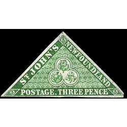 newfoundland stamp 11a pence second issue 3d 1860 U VF 026