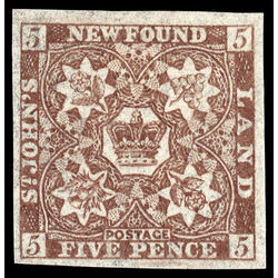 newfoundland stamp 19b pence third issue 5d 1861 M VF 005