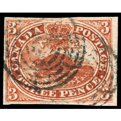 canada stamp 4 beaver 3d 1852 U VF 156
