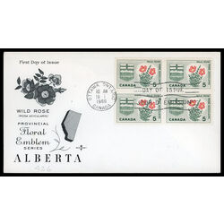 canada stamp 426 alberta wild rose 5 1966 FDC BLOCK 017