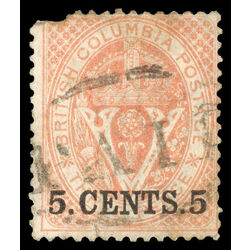 british columbia vancouver island stamp 9 surcharge 1867 U 024