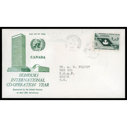 canada stamp 437 maple leaf and icy symbol 5 1965 FDC PC 008