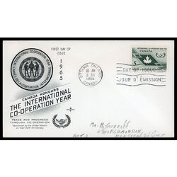 canada stamp 437 maple leaf and icy symbol 5 1965 FDC PC 009