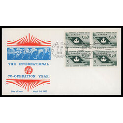 canada stamp 437 maple leaf and icy symbol 5 1965 FDC BLOCK 011