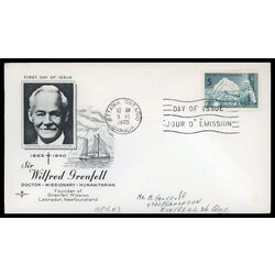canada stamp 438 sir wilfred grenfell and ship 5 1965 FDC PC 011