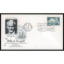 canada stamp 438 sir wilfred grenfell and ship 5 1965 FDC PC 012