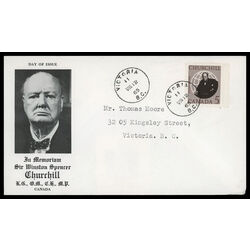 canada stamp 440 sir winston churchill 5 1965 FDC PC 016