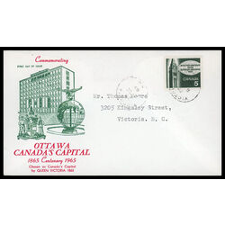 canada stamp 441 peace tower 5 1965 FDC PC 011