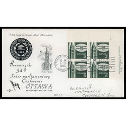 canada stamp 441 peace tower 5 1965 FDC UR 018