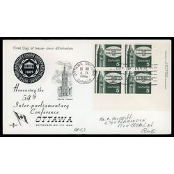 canada stamp 441 peace tower 5 1965 FDC LR 019