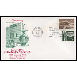 canada stamp 441 peace tower 5 1965 FDC PC 021