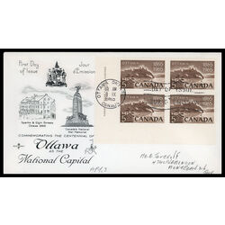 canada stamp 442 parliament buildings rear view 5 1965 FDC LL 016