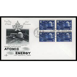canada stamp 449 atomic reactor 5 1966 FDC BLOCK 013