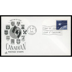 canada stamp 445 satellite over canada 5 1966 FDC PC 013