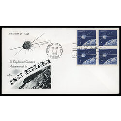 canada stamp 445 satellite over canada 5 1966 FDC BLOCK 018