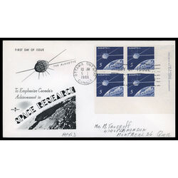 canada stamp 445 satellite over canada 5 1966 FDC LR 019
