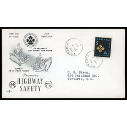 canada stamp 447 traffic signs 5 1966 FDC PC 009