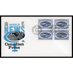 canada stamp 473 globe 5 1967 FDC BLOCK 006