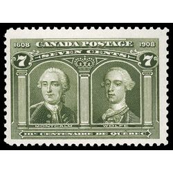 canada stamp 100 montcalm wolfe 7 1908 M F VFNH 095